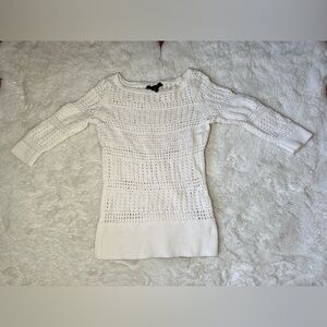 WHBM White Crochet Top; size S